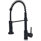 Rosenhahn & Söhne Küchenarmatur mit Brause- 360° Drehbarer Wasserhahn Küche - Armatur Küche [schwarz] - 2-fach verstellbare Spültischarmatur - Brause & Strahl - Anschlussschläuche