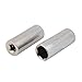 Aexit 3/8-inch Square Hand Operated Tools Drive 18mm Hex 6 Point Deep Impact Socket Silver Tone 2pcs Model:31as376qo241