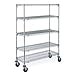 Metro 5A366BC 60" Super Adjustable 2 Chrome-Plated 5-Tier Mobile Shelving Unit - Intermetro-5A366BC