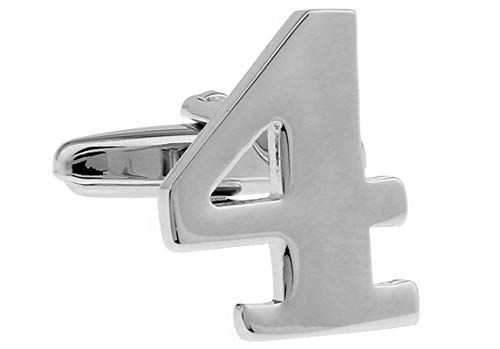 Mancuernillas KnBoB con números árabes plateadas miniatura 4