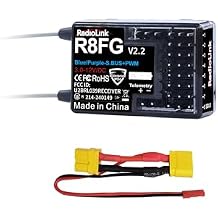 Radiolink R8FG V2.2 8CH Gyro Receiver, 2.4GHz 600m Long Range Control Voltage Telemetry, Water-Splash RX for RC Remote Controller RC8X/RC6GS V3/RC4GS V3 RC Crawler Car Boat
