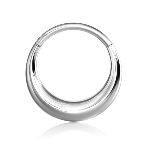 BodyBonita Titanium Silver Septum Rings 16G - G23 Titanium Nose Ring Hoops for Men Women Septum Piercing Jewelry 8 mm Orbit by BodyBonita - Used condition - US$7.54