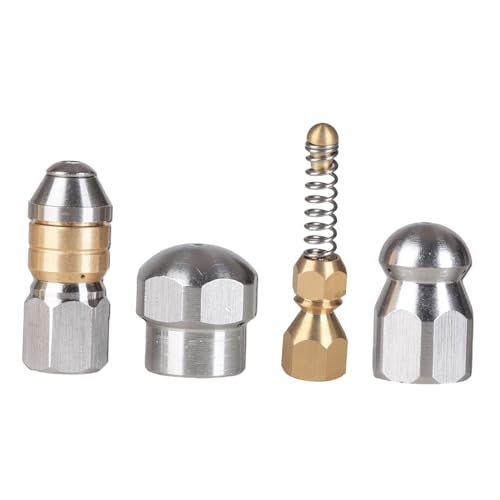 4Pcs Drain Jetter Hose Nozzle,Pressure Washer Sewer Jetter Nozzle,Sewer Nozzle Quick Connect G1/8 Thread for Industrial Pipes