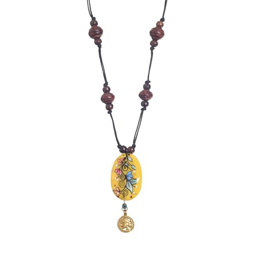 Image of AAKRITI ART CREATIONS Boho Tribal Handcrafted Ethnic Necklace Collection | Mandala, Dreamcatcher, Sunburst & Moonstone Designs | Artisan Collar, Lariat & Pendant Statement Jewelry for Women