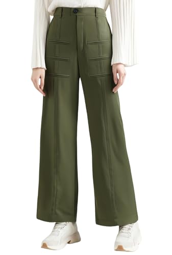 Shaperdiva Olive Green Cargo Pants Women, High-Waisted Stretchy