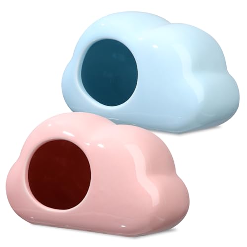 ARTSEWPLY 2個 小動物用セラミック巣箱 夏用涼感ハムスター隠れ家 クラウド型陶瓷ハウス ハムスター モルモット マウス対応 ペットの快適なプ