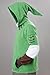 Ya-cos Adult Cosplay Hoodie Hooded Coat Zipper Jacket Green Sweatshirt Costume Outfit