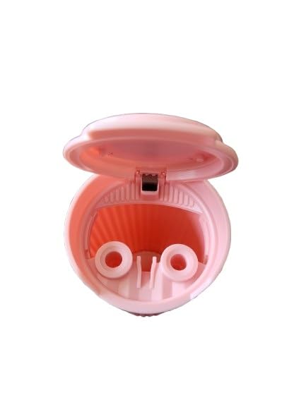 Image of Stash-Pro Retro Pink Car Ashtray | Odor-Proof Lid | 13cm Cup Holder Fit | Cute Design with Ribbed Exterior | Portable Ash Bin for Vehicles | Trash Bin