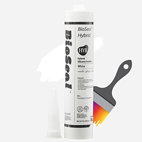 Sellador de silicona blanco impermeable 10.1 oz miniatura 1