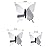BBTO 48 Pieces DIY Mirror Butterfly Combination 3D Butterfly Wall Stickers Decals Home Decoration (Silver)