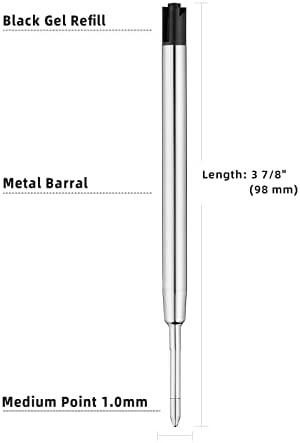 Pack of 10 Replaceable Ballpoint Pen Refills Black Ink 1mm Medium Refill Compatible with Parker Pen (Black Ink)