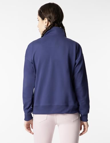 Image of FYLTR Women's Casual Stand Collar Sweatshirt with Drop Shoulder & Boxy Fit - Zip Closure | Utility Pockets | Rib Hem & Cuff | Sweatshirts for Women | Casualwear