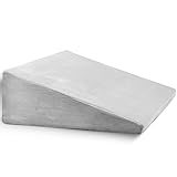 Bed Wedge Pillow with Memory Foam Top for Sleeping, 10 Inch Elevated Support Triangle Pillow for Reading and Rest, Bed Pillow for Legs and Back Support with Washable Cover