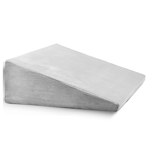 Bed Wedge Pillow with Memory Foam Top for Sleeping, 10 Inch Elevated Support Triangle Pillow for Reading and Rest, Bed Pillow for Legs and Back Support with Washable Cover