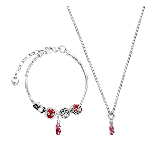 standhustle Spider Charm Bracelet Set Cute Cartoon Jewelry Bracelet Accessory Gift for Women and Men (Silver1)