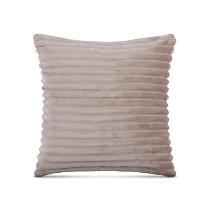 Kissenhülle 45x45cm (Hellbraun) Cord Optik - Kuschelig weicher Bezug mit Reißverschluss - Kissen - Öko Tex - ideale Hülle für Sofakissen, Dekokissen