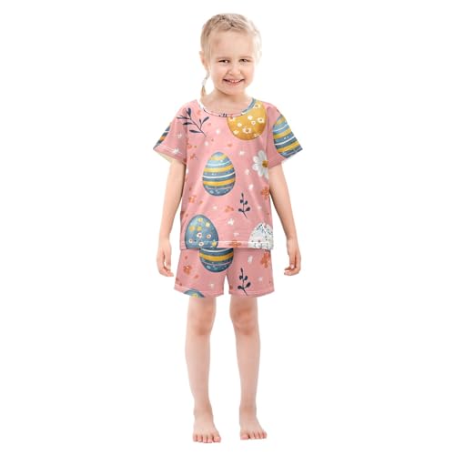 Summer Pajama Set Easter Egg Spring Pattern, Short Sleeve Sleepwear Nightwear3