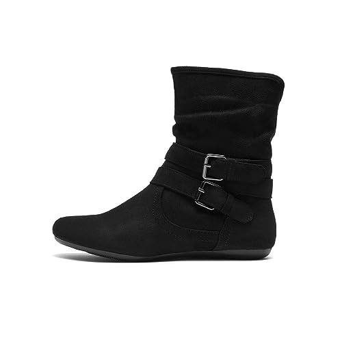 Herstyle Lindell Womens Ankle Booties Fashion Slouch Mid-Calf Flat Boots3
