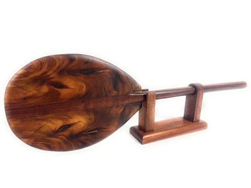 Tikimaster Unique Koa Paddle 24 inch w/Stand - Desktop Home Office Decor | #koa888st24v2