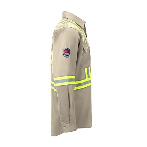 Image of Ousafeve FR Shirts for Men Hi Vis 6.5oz Flame Resistant Welding Shirts | UL Certified, Loose Fit, 100% Cotton, NFPA2112 CAT2 Arc Flash Rated, Fire Retardant Shirt for Men