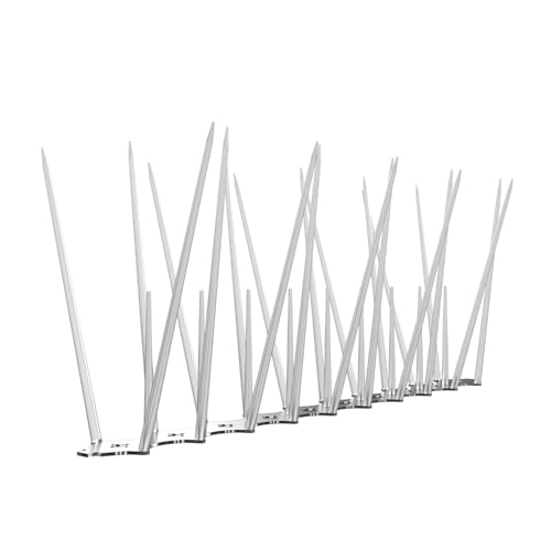 Image of SWAPKART (Pack of 50) Bird and Pigeon Spikes, Pigeon Control Spikes Anti Bird Plastic Spikes for AC Balcony Railing Window Home Protection from Pigeon Dog Monkey Crow Kabootar Transparent