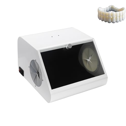 CDULOKLB Lab Sandblaster Bench Top Air Sandblasting Cabinet, Sand Blasting Cabinet with LED Lamp, Built-in Double Fan, Large Window Dust-Free Sandblasting Box for Dental & Industrial Use
