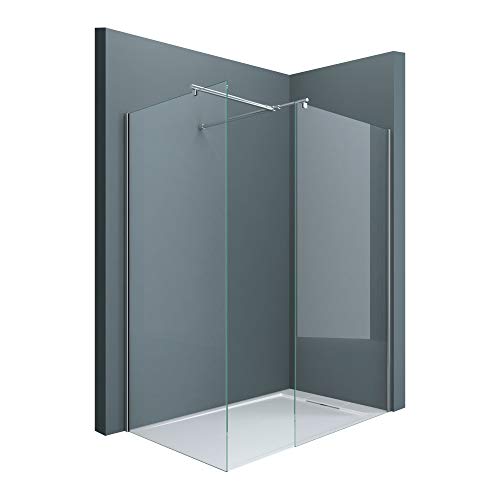 Sogood Lujosa mampara de ducha, diseño Bremen 1K-T 100x90 | vidrio de seguridad transparente de 8mm | Con estabilizadores de acero inoxidable