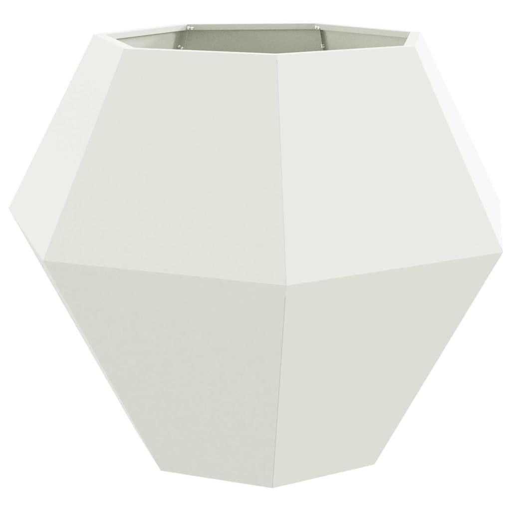 Design moderne pour l'extérieur : jardinière blanche en acier
