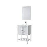 HTI-Line Badmöbel Set 3-teilig Dranske 60 Spiegel Unterschrank Waschbecken Modern 3teilig Waschplatz Matt Weiß