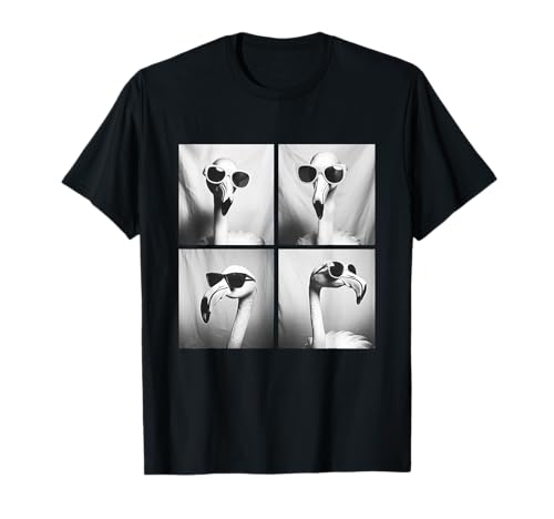 Flamencos Divertidos Con Gafas De Sol Animales Pájaros Meme Camiseta