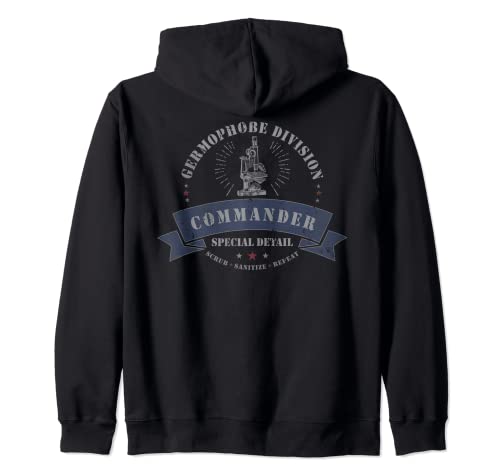 Germaphobe - Emblema con detalles especiales de estilo militar Sudadera con Capucha