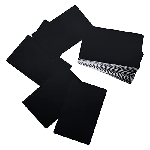 Vegena 150 Piezas Tarjetas de Visita de Metal y Aluminio, Personalizadas en Blanco Con Marca Grabada Con Láser