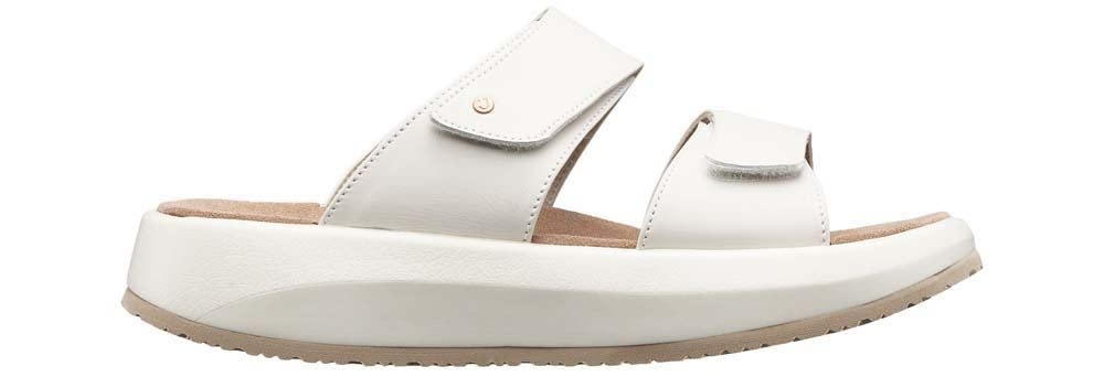 JOYAWomen's Vienna II Nubuck Two Straps Sandal with Velcro Adjustable Fit (White, numeric_41)