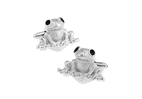 Mancuernillas hombre rana plata negro negocio boda