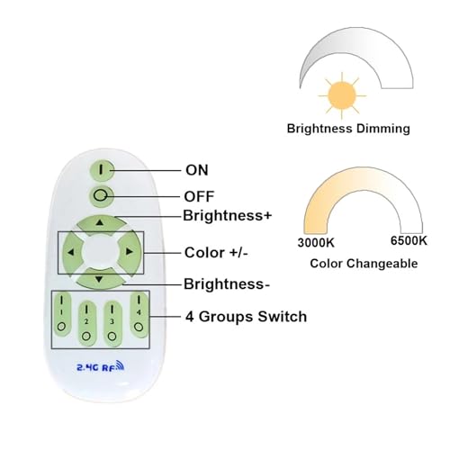 Télécommande 2.4G LED pilote 150W pour éclairage de salon bicolore - 5
