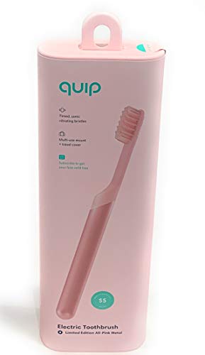Quip Electric Toothbrush Limited Edition All Pink Metal Includes Travel Mount Multi Use Cover