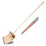 SHW-FIRE | Schneeschieber mit 50cm Schaufel und 150 cm Ovalstiel, robuste Sperrholz-Schaufel mit Aluminiumschutzkante und Ersatzkante Premium Schneeschaufel mit Klemmfix-System | Made in Germany