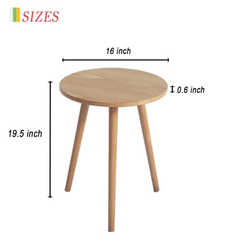 Awasen Side Table Round, Small Accent Table Nightstand Modern End Table For Living Room Bedroom Office Small Spaces, 16''D X 19.5''H(Natural Walnut) #TOP2