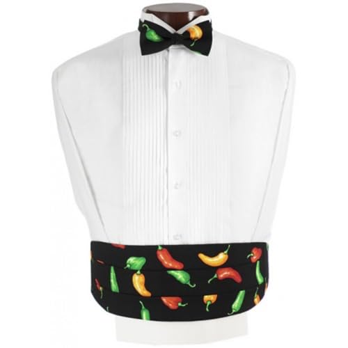 Chili Peppers Tuxedo Cummerbund and Bowtie Set