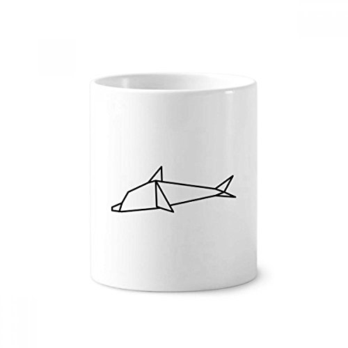 Mug dauphin origami en céramique blanche blanche épurée 350 ml