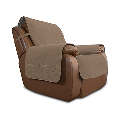 Image of Easy-Going Sofa Slipcover Waterproof Oversized Recliner Chair Cover Non-Slip Fabric Couch Cover for Living Room Washable Furniture Protector for Pets Kids Children Dog Cat (Oversized Recliner, Camel)