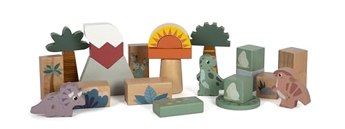 Small Foot Wooden Building Blocks Dino, set of blocks made of FSC® 100%-certified wood, for ages 12+ months, 12621 - Image 3