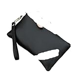 KHASCBNF Bolso De Pulsera Cartera pequeña for mujer, bolso de mano, tarjetero, con cremallera, noche, cartera muñeca(Black)