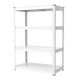 Umimileラック スチールラック 幅80cm 4段 耐荷重120kg/段 メタルラック(幅80×奥行40×高さ114cm, ホワイト)
