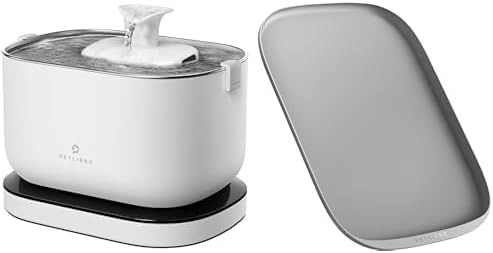 Bundle of PETLIBRO Cat Water Fountain,Wireless Pet Fountain Battery Operated,2.5L/84oz Automatic Dog Water Dispenser + PETLIBRO Dog Food Mat, Safety Silicone Cat Food Mat for Feeder & Fountain