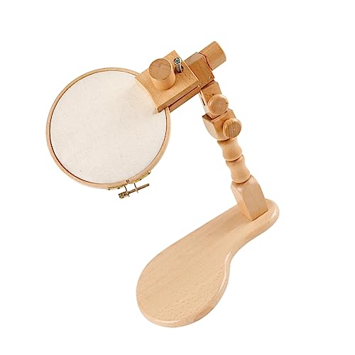 Housoutil Wood Cross Stitch Holder Stand Embroidery Accessory Lap Embroidery Frame Stands for Beginners