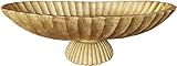 ARTRHYT 14.5' Large Decorative Long Bowl decor - Fluted Scalloped Decorative Bowls for Home Decor - Ruffle Decor,Stylish Key Bowl for Entry Table,Decorative Fruit Bowls for Kitchen Counter,Golden