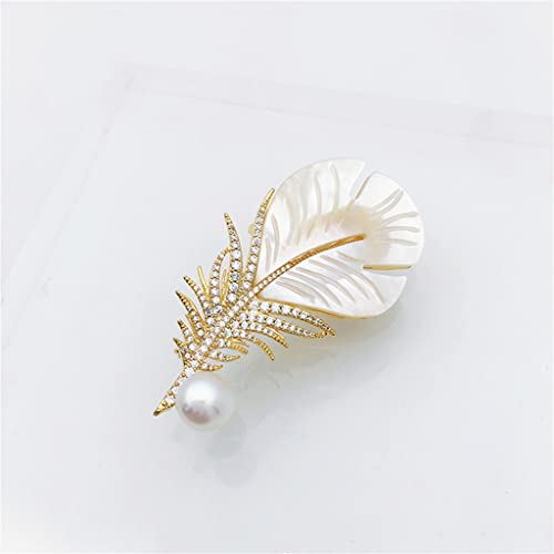 Broche plume de qualité supérieure, accessoire de manteau pour femme