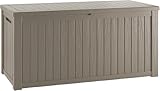 Yardgrace 150 Gallon Lockable Resin Outdoor Storage Box, Waterproof & Weather Resistant Deck Box for Patio Cushion, Garden Tools & Pool Accessories, Grey