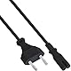 InLine 16654A Netzkabel, Netzstecker auf Euro 8 C7 Stecker, 3m, 1 x Stromkabel